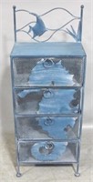 Metal 4 drawer seahorse stand, 41.5 x 16 x 10