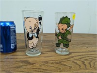 Porky Pig & Elmer Fudd VTG Glasses