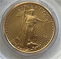 1999 1/10 oz $5 GOLD GEM
