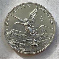2003 Libertad 1OZ Silver Round Gem