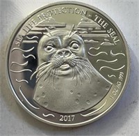 2017 Ghana Seal 1oz .999 Silver Round