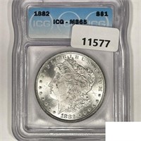 1882 Morgan Silver Dollar ICG MS65