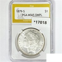 1879-S Morgan Silver Dollar PGA MS65 DMPL