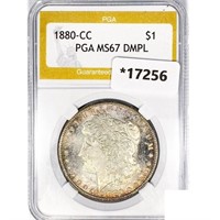 1880-CC Morgan Silver Dollar PGA MS67 DMPL