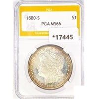 1880-S Morgan Silver Dollar PGA MS66