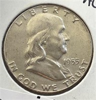 1955 Franklin Half Dollar AU
