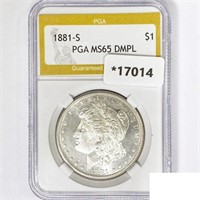 1881-S Morgan Silver Dollar PGA MS65 DMPL