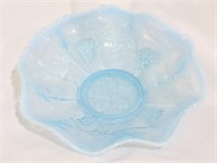 Jefferson Glass opalescent blue w/ grapes bowl