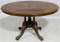Rosewood inlaid tilting dinette table