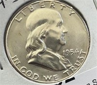 1954S Franklin Half Dollar Gem
