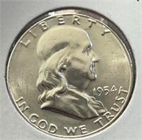 1954S Franklin Half Dollar Gem