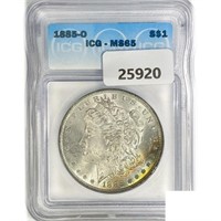 1885-O Morgan Silver Dollar ICG MS65