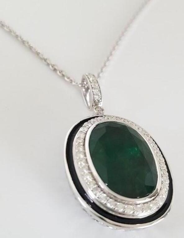Oscar Friedman 17.5 CT Emerald necklace $27900