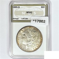 1885-S Morgan Silver Dollar NGS MS62