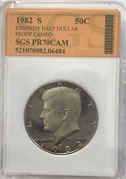 1982S  Kennedy Half Dollar SGS PR70CAM