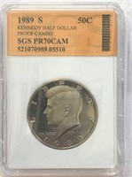 1989S  Kennedy Half Dollar SGS PR70CAM