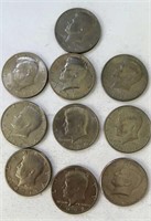 (10) Kennedy Half Dollars