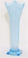 Signed Northwood opalescent blue 11" swung vase