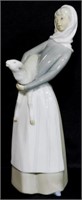 Lladro lady with lamb figurine, 11"