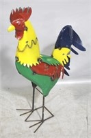 Metal rooster garden figure, 40 x 26 x 18