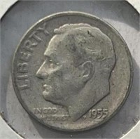 1955S Roosevelt Dimes Silver