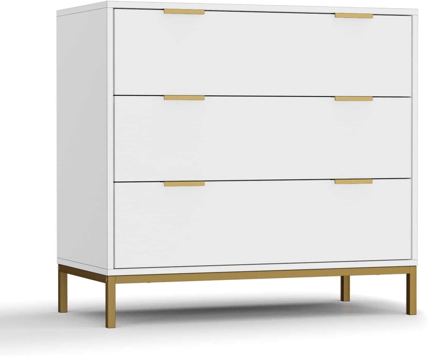 Anmytek White Dresser for Bedroom  3 Drawer  H0074