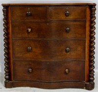 English barley twist 2 over 3 chest of drawers