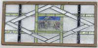 Stained & leaded glass window, golfing