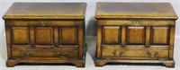 English matched pair oak chests