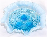 Jefferson Glass opalescent blue bowl