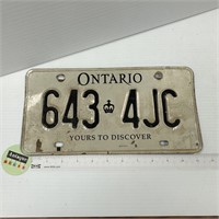 Ontario license plate