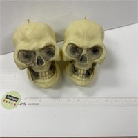 Set of blow mold vintage plastic skulls