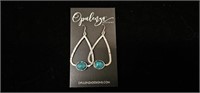 Jewelry Lot, SS Oblong Earrings with Turquoise