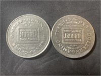 (2) Nugget Hotel & Casino Game Tokens