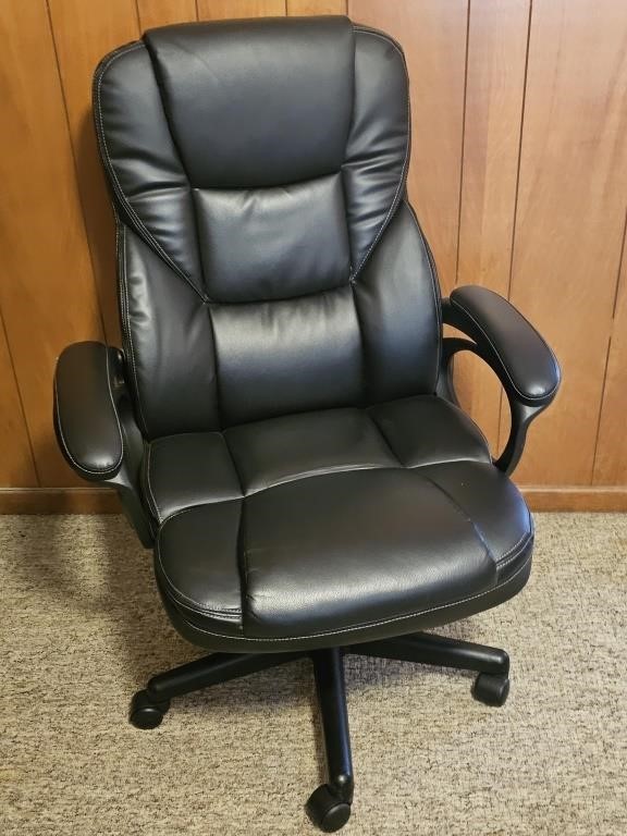 Black Leather Office Chair, great condition