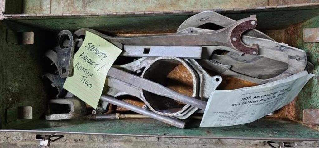 Assorted Aircraft Aviation Tools in Metal Box