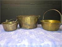 Vintage metal buckets possibly brass