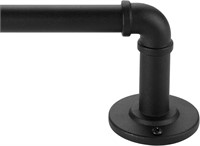 Rustic Curtain Rod  Black  48-86 Inches