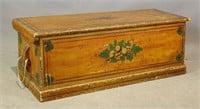 19th c. Paint Decorated Trunk