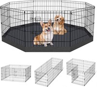 Dog Pen Pet Playpen  24 Inch  8 Panels  Black