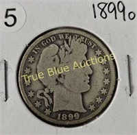 1899o/1905s Barber Half Dollars (4) Coins