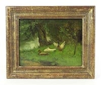 Painting, Ducks in Landscape