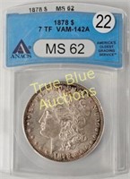 1878 Morgan Dollar, MS62 ANACS