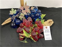 VTG Lucite Red Raspberries & Large Cluster Grapes