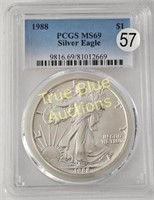 1988 American Silver Eagle, MS69 PCGS