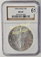 1995 American Silver Eagle, MS69 NGC