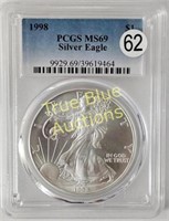 1998 American Silver Eagle, MS69 PCGS