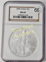 2006 American Silver Eagle, MS69 NGC