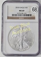 2010 American Silver Eagle, MS69 NGC