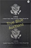 1992/93 US Mint Silver Premier Sets (2)